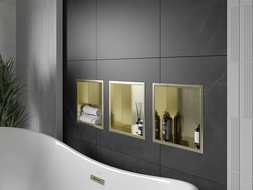 Mexen X-Wall-R shower niche with flange 30 x 30 cm, Gold - 1950303010