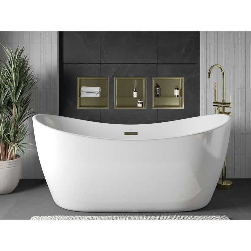 Mexen X-Wall-R recessed shelf with collar and shelf 30 x 30 cm, brushed gold - 1950303010S