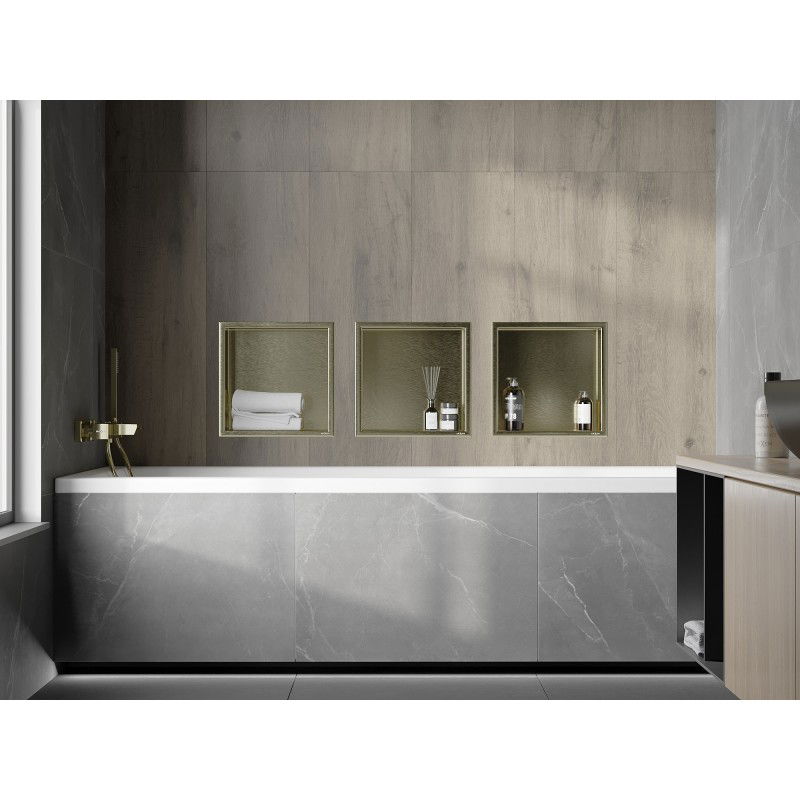 Mexen X-Wall-R recessed shelf with flange 30 x 30 cm, brushed gold - 1950303010