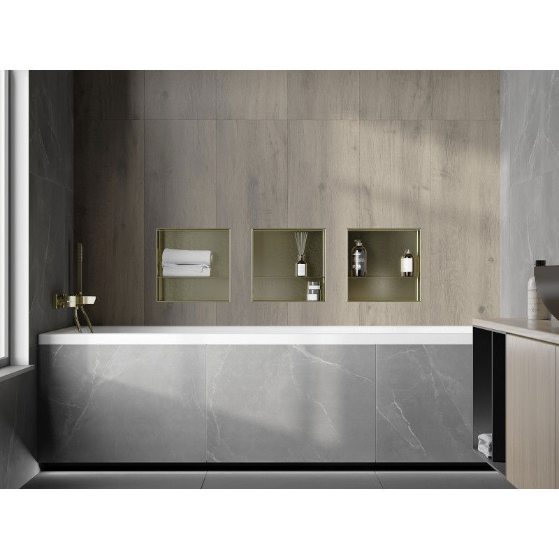 Mexen X-Wall-NR niche shelf without flange with shelf 30 x 30 cm, brushed gold - 1951303010S