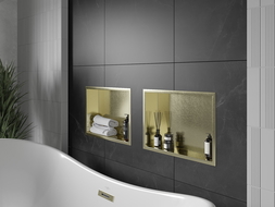 Mexen X-Wall-R recessed shelf with flange 45 x 30 cm, brushed gold - 1950453010