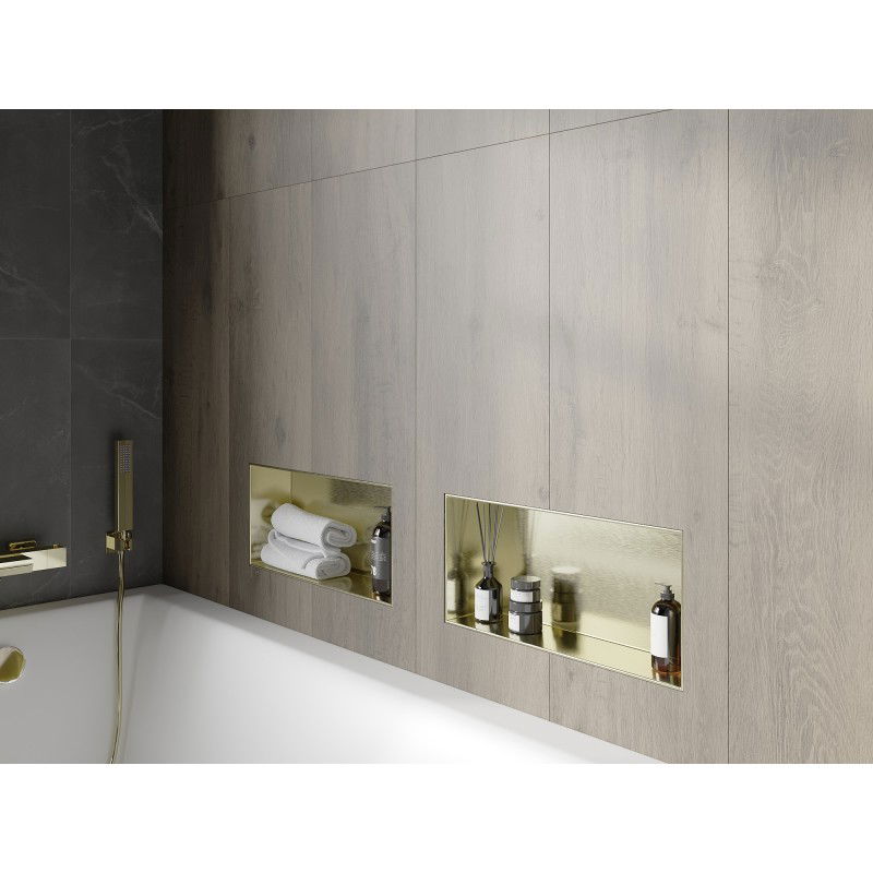 Mexen X-Wall-NR niche shelf without flange 45 x 20 cm, brushed gold - 1951452010