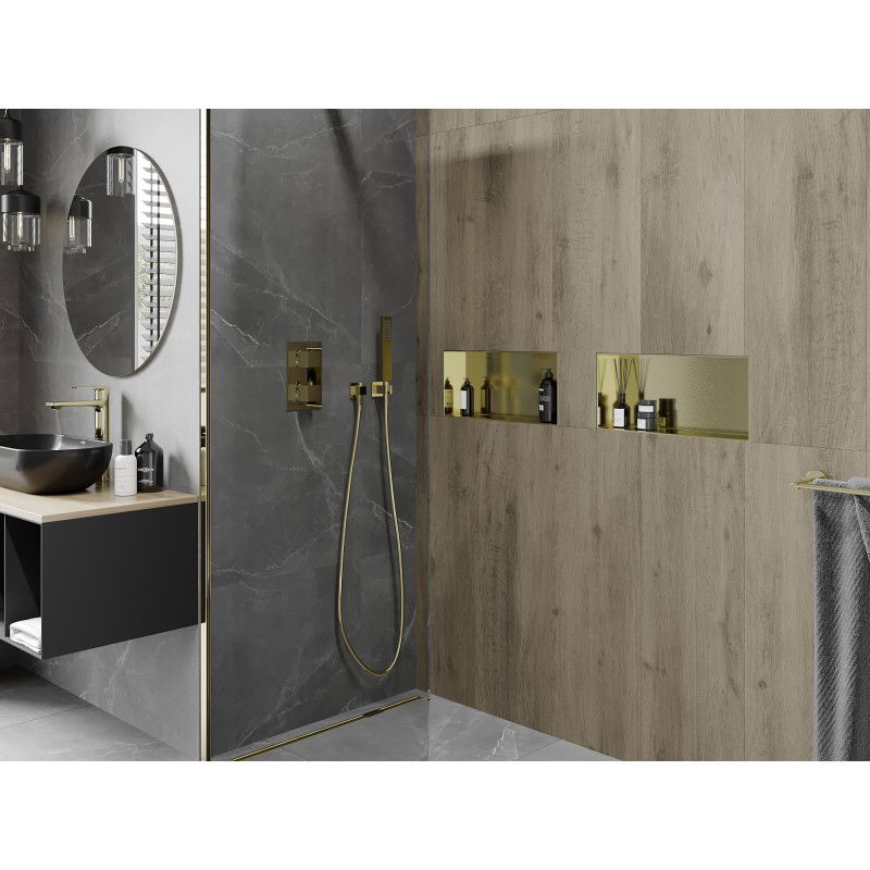 Mexen X-Wall-NR niche shelf without flange 45 x 20 cm, brushed gold - 1951452010