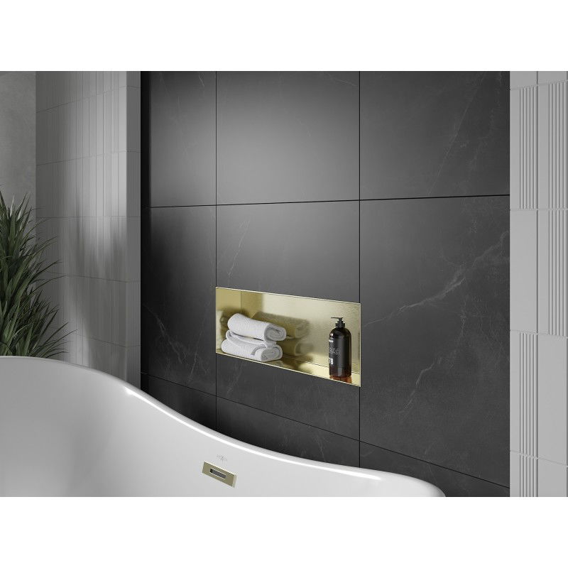 Mexen X-Wall-NR niche shelf without flange 60 x 20 cm, brushed gold - 1951602010
