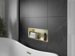 Mexen X-Wall-R recessed shelf with flange 60 x 20 cm, brushed gold - 1950602010