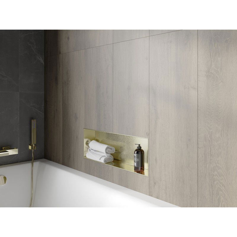Mexen X-Wall-NR niche shelf without flange 60 x 20 cm, brushed gold - 1951602010