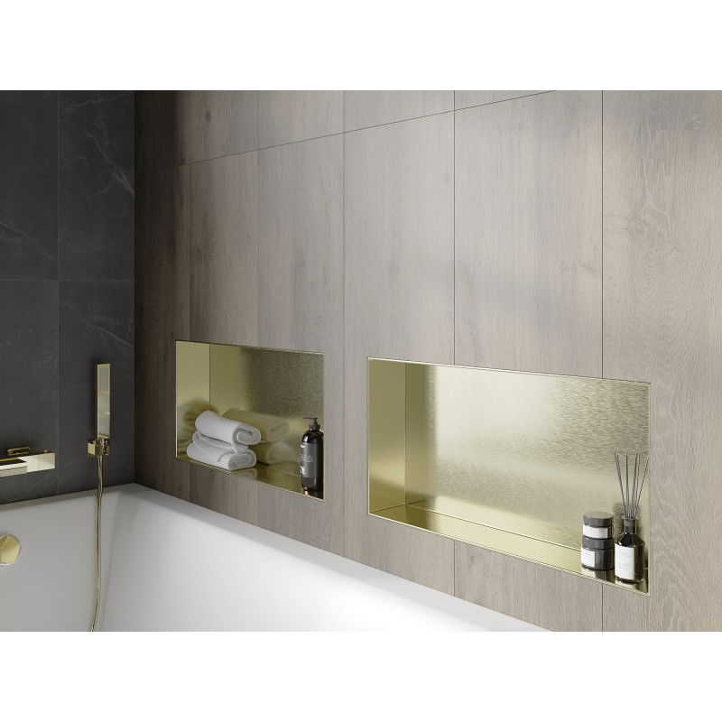 Mexen X-Wall-NR niche shelf without flange 60 x 30 cm, brushed gold - 1951603010