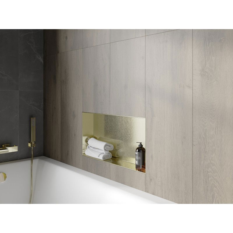 Mexen X-Wall-NR niche shelf without flange 60 x 30 cm, brushed gold - 1951603010
