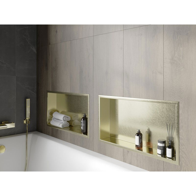 Mexen X-Wall-R niche shelf with flange 60 x 30 cm, gold brushed - 1950603010