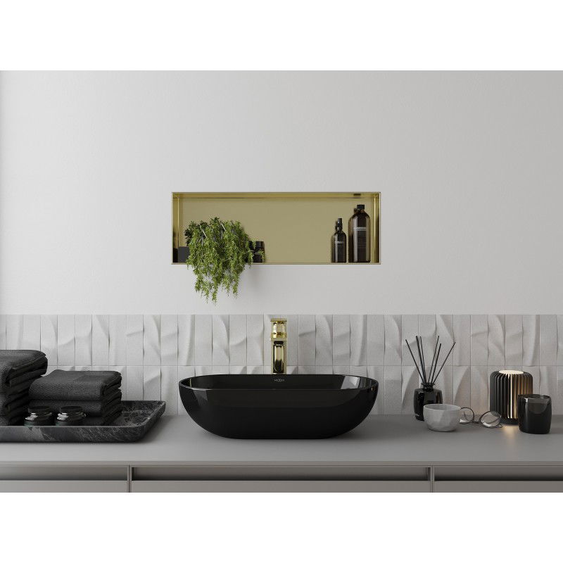 Mexen X-Wall-NR niche shelf without flange 60 x 20 cm, brushed gold - 1951602010