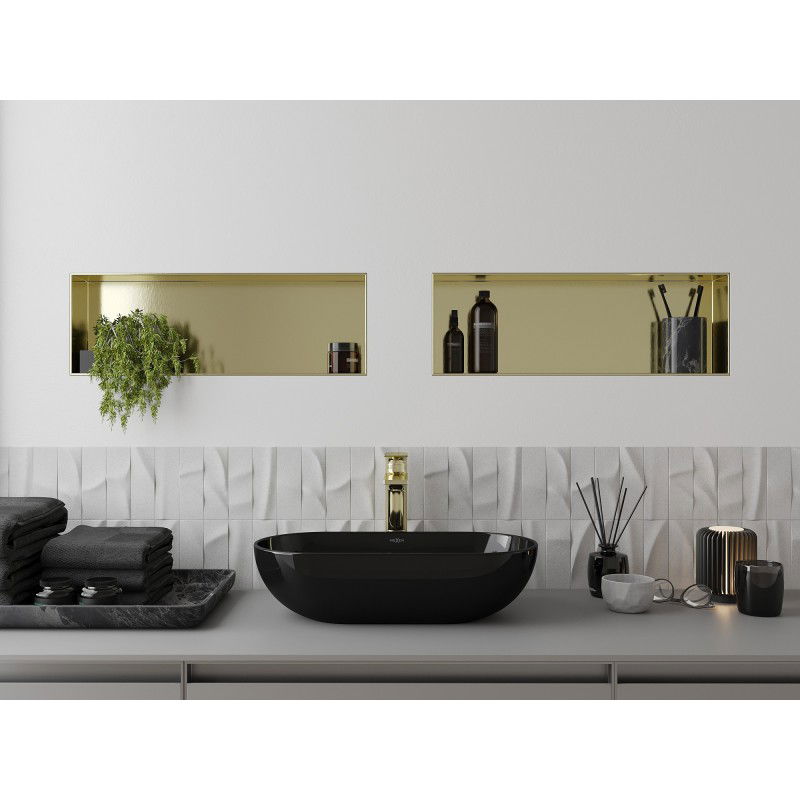 Mexen X-Wall-NR niche shelf without flange 60 x 20 cm, brushed gold - 1951602010