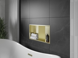 Mexen X-Wall-R recessed shelf with flange and shelf 60 x 30 cm, brushed gold - 1950603010S