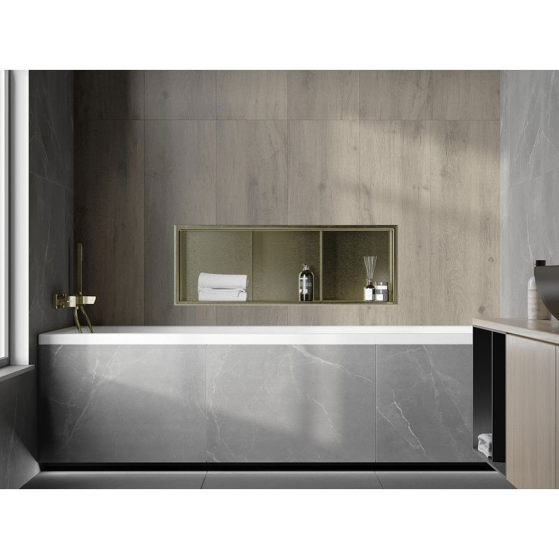 Mexen X-Wall-R recessed shelf with flange and shelf 90 x 30 cm, brushed gold - 1950903010S