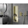 Mexen X-Wall-R recessed shelf with flange and shelf 90 x 30 cm, brushed gold - 1950903010S