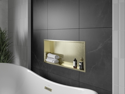 Mexen X-Wall-R shower niche with flange 75 x 30 cm, Gold - 1950753010