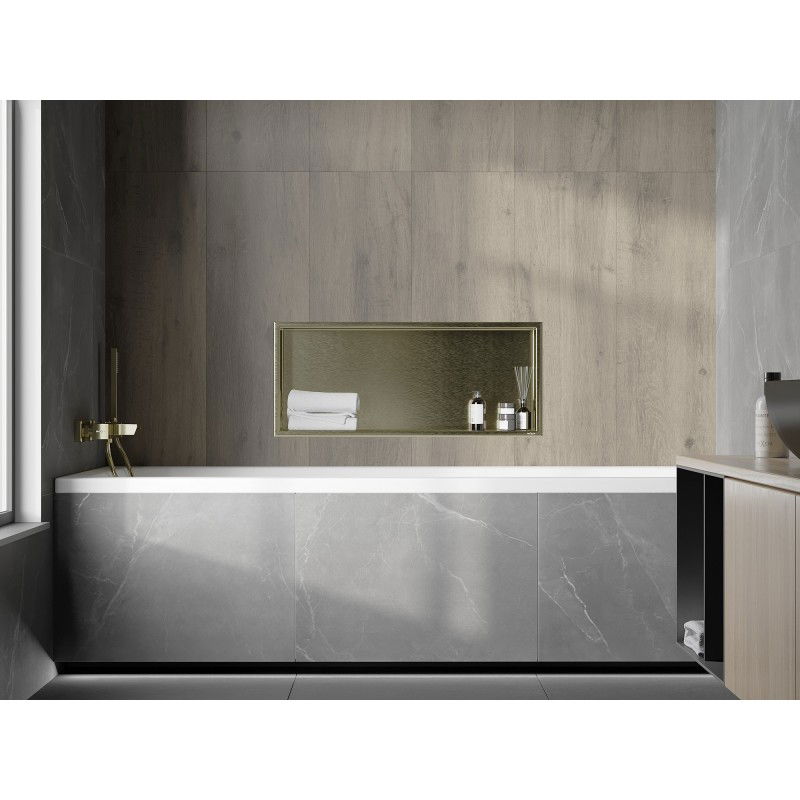 Mexen X-Wall-R recessed shelf with flange 75 x 30 cm, brushed gold - 1950753010