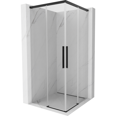 Mexen Rox Duo sliding shower cabin 80 x 80 cm, transparent, black - 8C2D-080-080-70-00