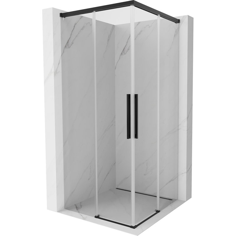 Mexen Rox Duo sliding shower enclosure 90 x 90 cm, transparent, black - 8C2D-090-090-70-00