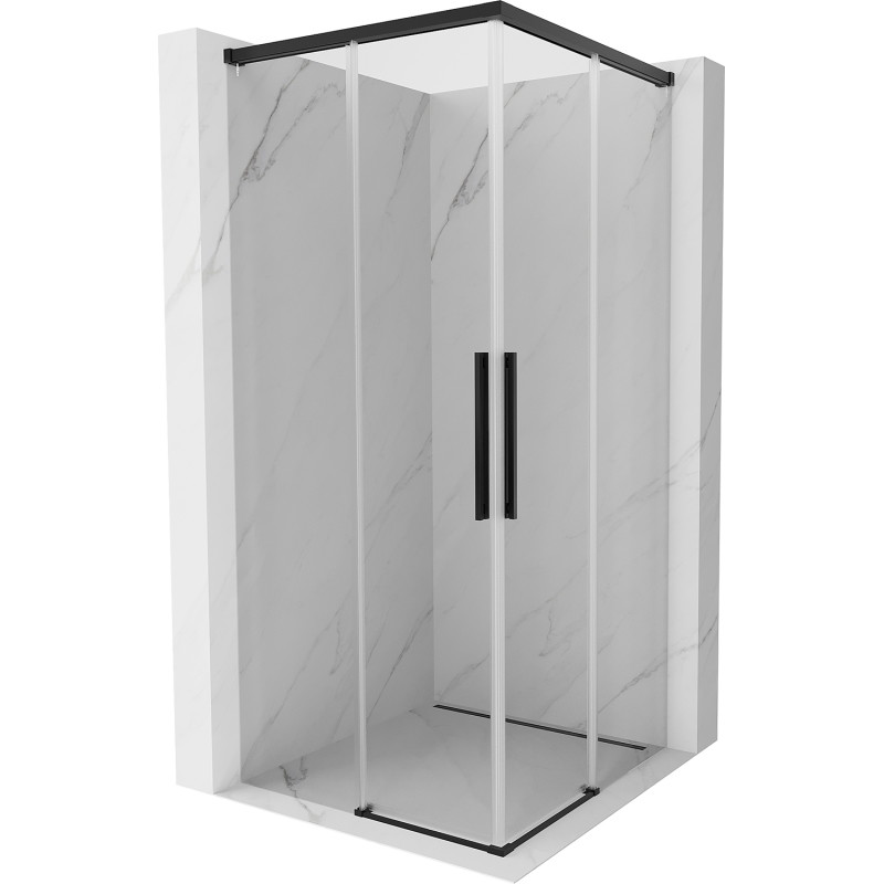 Mexen Rox Duo Sliding Shower Cabin 100 x 100 cm, Transparent, Black - 8C2D-100-100-70-00