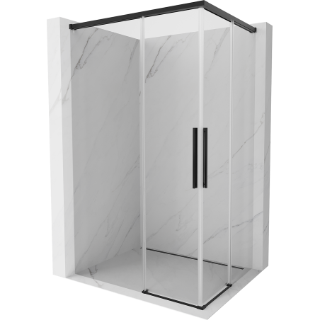 Mexen Rox Duo Sliding Shower Enclosure 120 x 110 cm, Transparent, Black - 8C2D-120-110-70-00