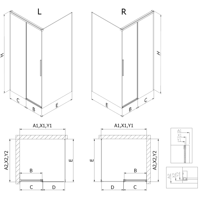 Mexen Rox sliding shower cabin 105 x 100 cm, transparent, chrome - 8C2-105-100-01-00