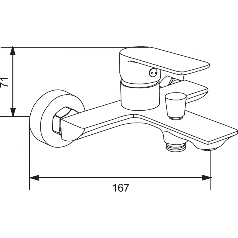 Mexen Alexa bath faucet, gold - 71230-50