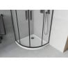 Mexen Rio semi-circular shower cabin 80 x 80 cm, frost, black + Flat tray, white - 863-080-080-70-30-4110B