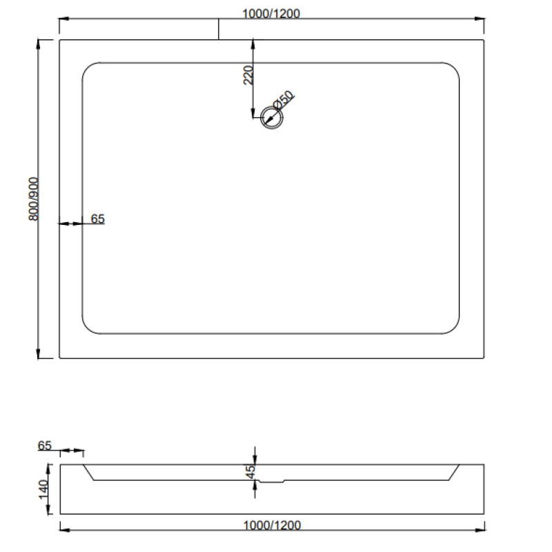 Mexen Apia sliding shower cabin 100 x 80 cm, transparent, gold + Rio shower tray - 840-100-080-50-00-4510