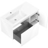 Mexen Orio bathroom cabinet 90 cm with left Otis sink, 1S, 1D, white gloss - 91A13-09047-3-BBFF00-W18L00