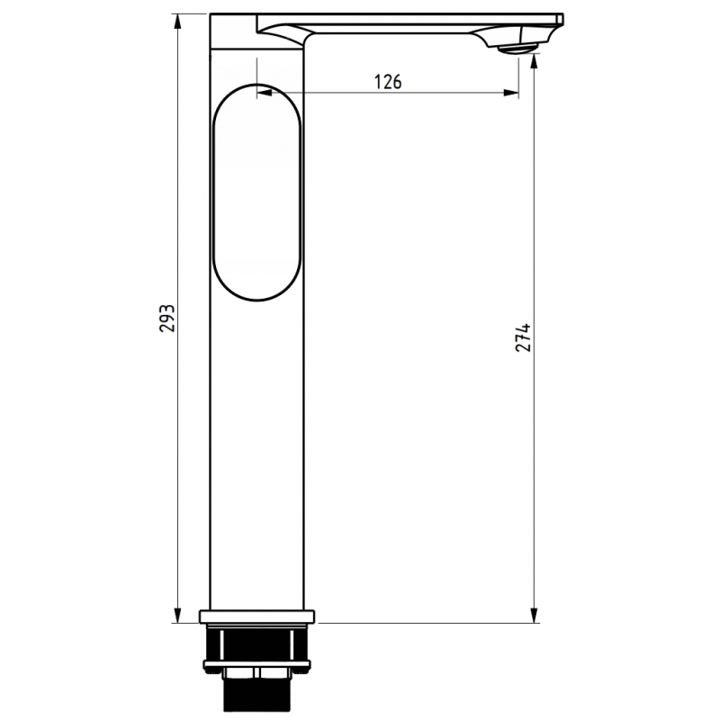 Mexen Milo high washbasin faucet with side handle, gold - 71315-50