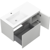 Mexen Orio 90 cm Bathroom Cabinet with Left Otis Sink, 1S, 1D, Gray Matte/White Matte - 91A13-09047-3-BBFF62-W18L01