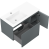 Mexen Orio bathroom cabinet 90 cm with left Otis sink, 1S, 1D, graphite matte/white matte - 91A13-09047-3-BBFF66-W18L01