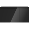 Mexen Orio 90 cm bathroom cabinet with Otis left sink, 1S, 1D, black gloss/black matte - 91A13-09047-3-BBFF70-W18L71