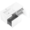Mexen Orio bathroom cabinet 100 cm with Otis left washbasin, 1S, 1D, white gloss - 91A13-10047-3-BBFF00-W18L00