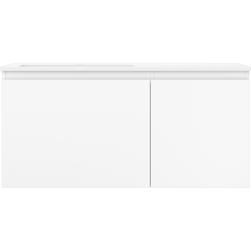 Mexen Orio 100 cm bathroom cabinet with left Otis sink, 1S, 1D, white matte - 91A13-10047-3-BBFF01-W18L01