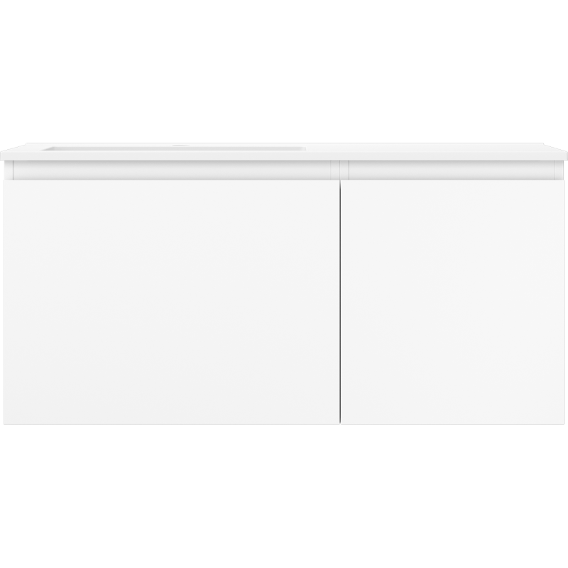 Mexen Orio bathroom cabinet 100 cm with Otis left sink, 1S, 1D, white matt - 91A13-10047-3-BBFF01-W18L01