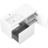 Mexen Orio 100 cm bathroom cabinet with left Otis sink, 1S, 1D, white matte - 91A13-10047-3-BBFF01-W18L01