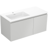 Mexen Orio bathroom cabinet 100 cm with Otis left basin, 1S, 1D, gray matte/white matte - 91A13-10047-3-BBFF62-W18L01
