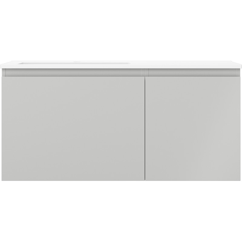 Mexen Orio bathroom cabinet 100 cm with Otis left basin, 1S, 1D, gray matte/white matte - 91A13-10047-3-BBFF62-W18L01