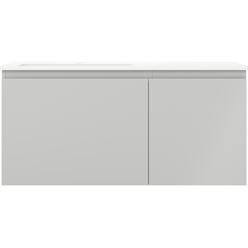 Mexen Orio bathroom cabinet 100 cm with Otis left sink, 1S, 1D, gray matte/white matte - 91A13-10047-3-BBFF62-W18L01