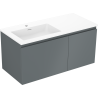 Mexen Orio 100 cm Bathroom Cabinet with Left Sink Otis, 1S, 1D, Matte Graphite/Matte White - 91A13-10047-3-BBFF66-W18L01
