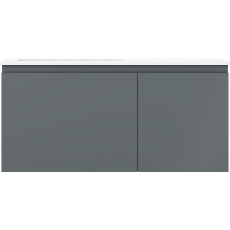 Mexen Orio 100 cm Bathroom Cabinet with Left Sink Otis, 1S, 1D, Matte Graphite/Matte White - 91A13-10047-3-BBFF66-W18L01