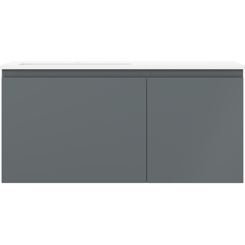 Mexen Orio bathroom cabinet 100 cm with Otis left sink, 1S, 1D, matte graphite/white matte - 91A13-10047-3-BBFF66-W18L01