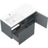 Mexen Orio bathroom cabinet 100 cm with Otis left sink, 1S, 1D, matte graphite/white matte - 91A13-10047-3-BBFF66-W18L01