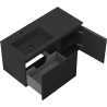 Mexen Orio 100 cm Bathroom Cabinet with Otis Left Sink, 1S, 1D, Matte Black - 91A13-10047-3-BBFF71-W18L71
