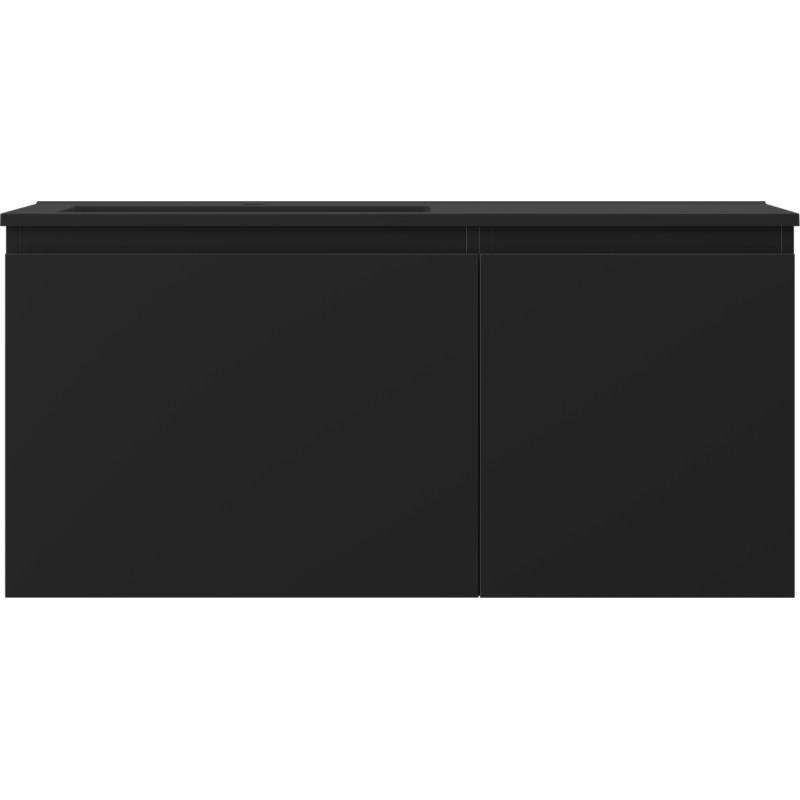 Mexen Orio 100 cm Bathroom Cabinet with Otis Left Sink, 1S, 1D, Matte Black - 91A13-10047-3-BBFF71-W18L71