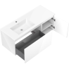 Mexen Orio 120 cm bathroom cabinet with Otis left-hand sink, 1S, 1D, glossy white - 91A13-12047-3-BBFF00-W18L00