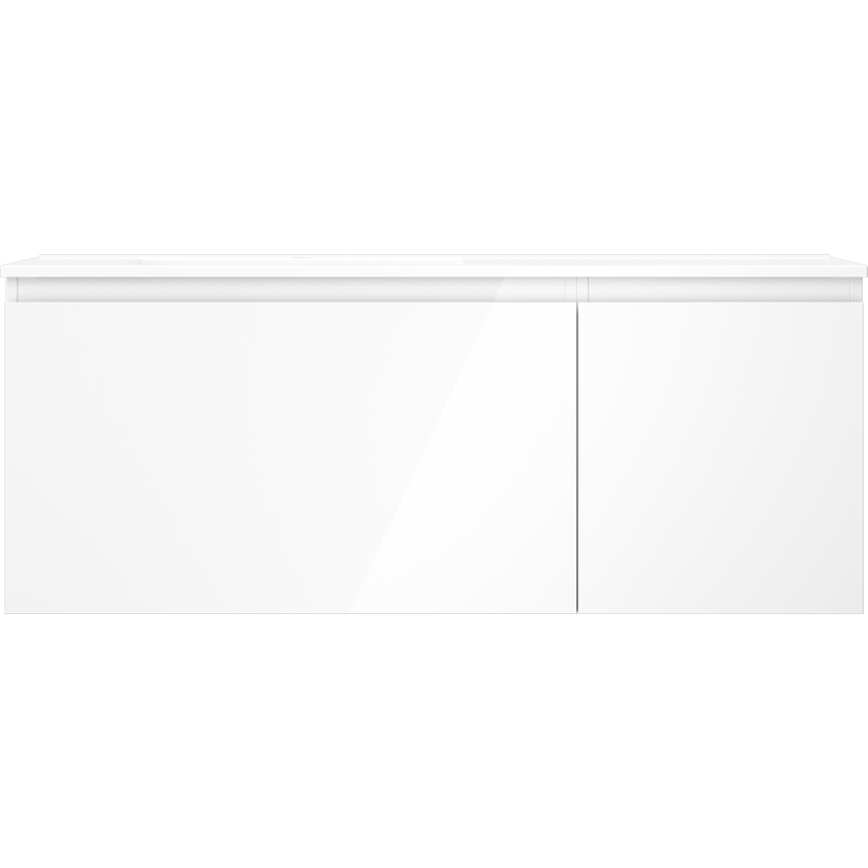 Mexen Orio bathroom cabinet 120 cm with left Otis washbasin, 1S, 1D, white gloss - 91A13-12047-3-BBFF00-W18L00