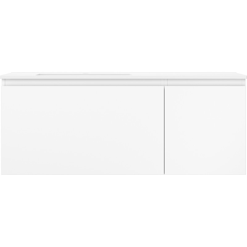 Mexen Orio 120 cm bathroom cabinet with left Otis sink, 1S, 1D, white matte - 91A13-12047-3-BBFF01-W18L01