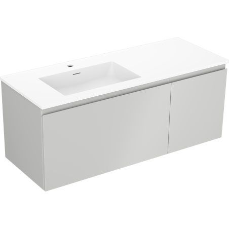 Mexen Orio 120 cm Bathroom Cabinet with Left Sink Otis, 1S, 1D, Gray Matte/White Matte - 91A13-12047-3-BBFF62-W18L01